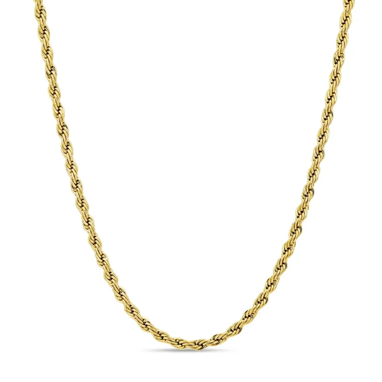 vattentät halsband i förgyllt stål  x 3,65 mm 