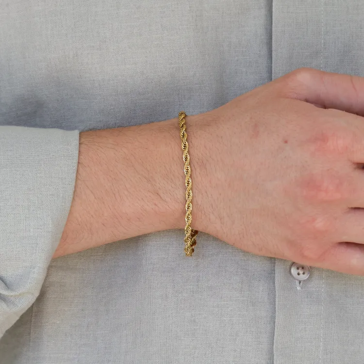 vattentät armband i förgyllt stål  x 3,50 mm 