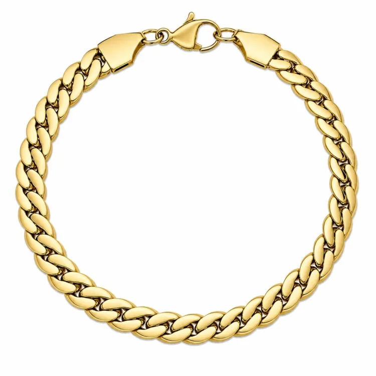vattentät armband i förgyllt stål  x 6,5 mm 
