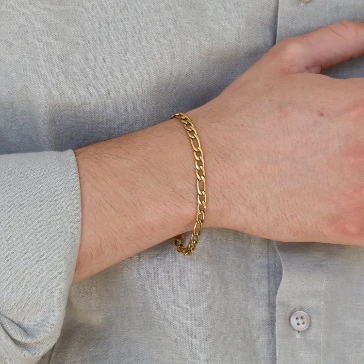 vattentät armband i förgyllt stål  x 5,0 mm 