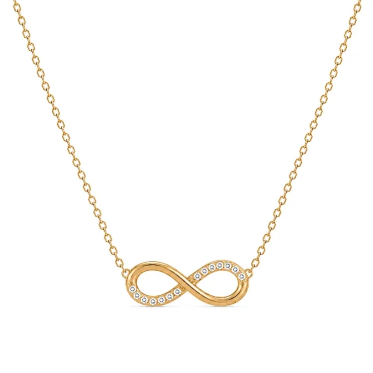 vattentät infinity zirkon halsband i förgyllt stål - OCEANA