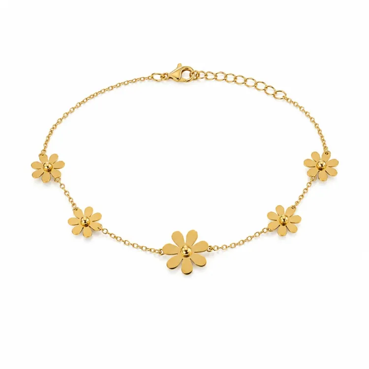 vattentät blommor armband i förgyllt stål - OCEANA