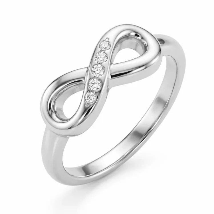vattentät infinity zirkon ring med fel i stål - OCEANA