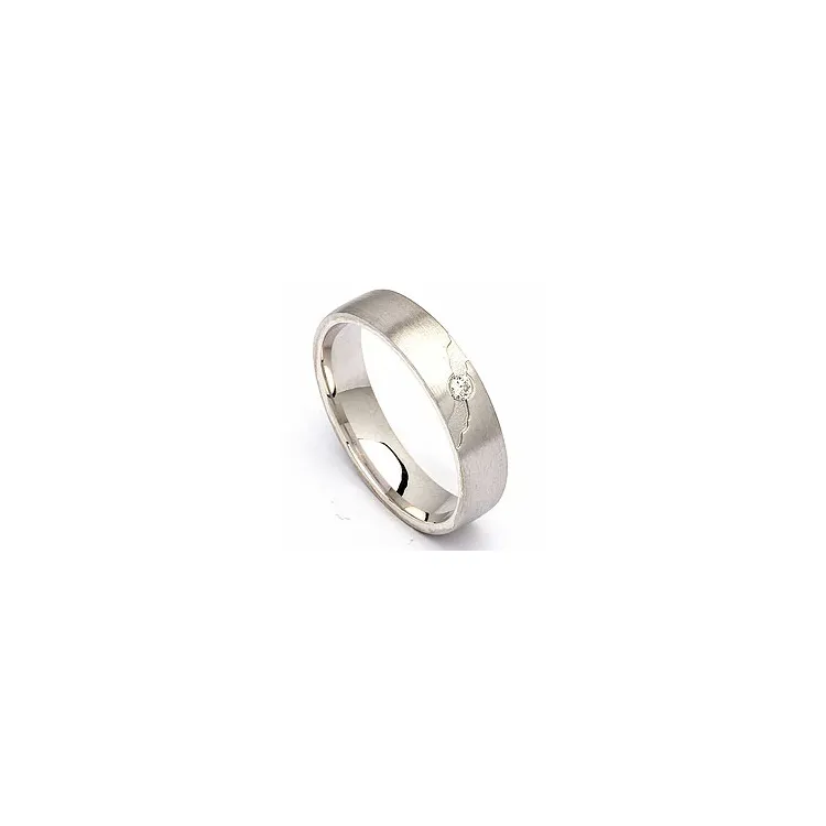 Vigselsring i silver 0,035 ct