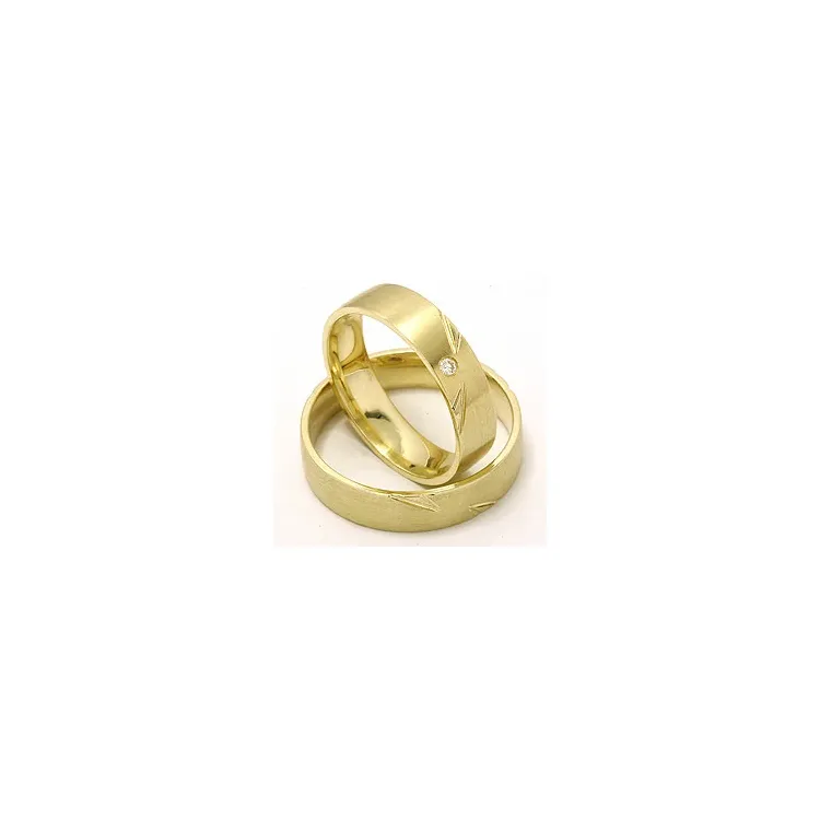 Vigselsringar i 14  karat guld 0,025 ct - set