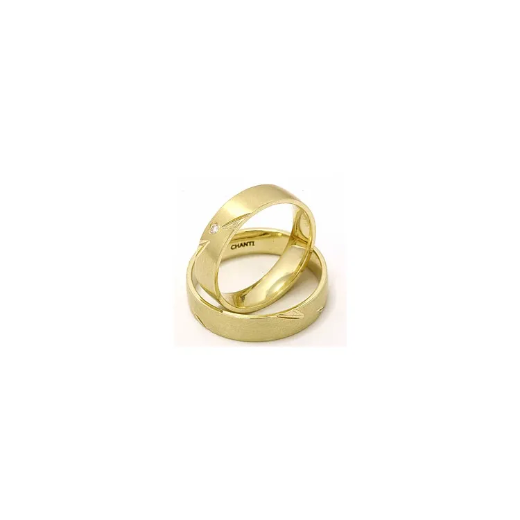 Vigselsringar i 14  karat guld 0,025 ct - set