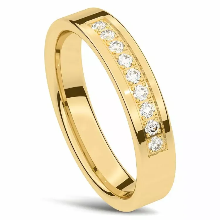 diamant vigselsring i 14  karat guld 0,135ct ct