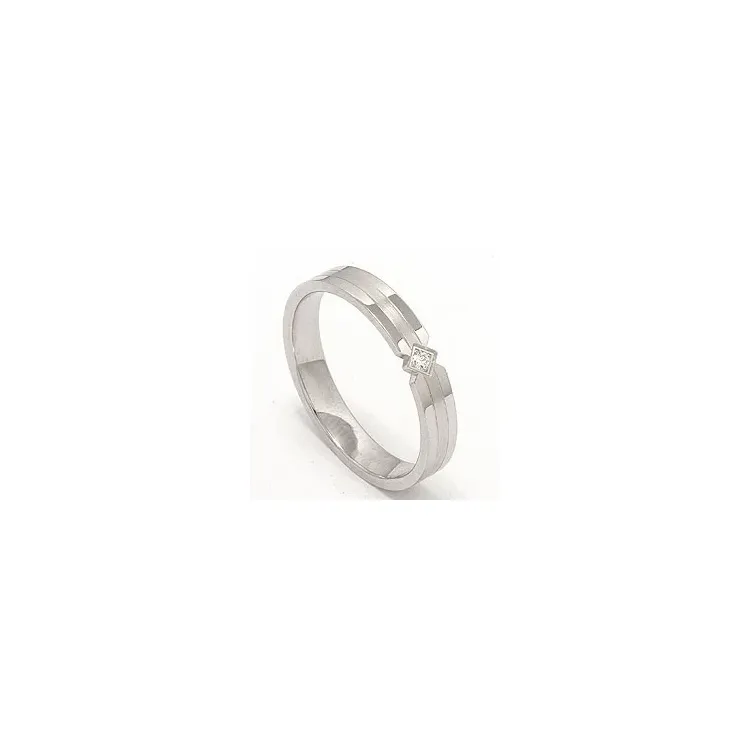 Vigselsring i 14  karat vitguld 0,018 ct