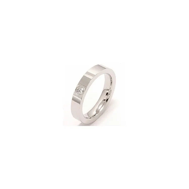 Elegant briljant vigselsring i 14  karat vitguld 0,10 ct