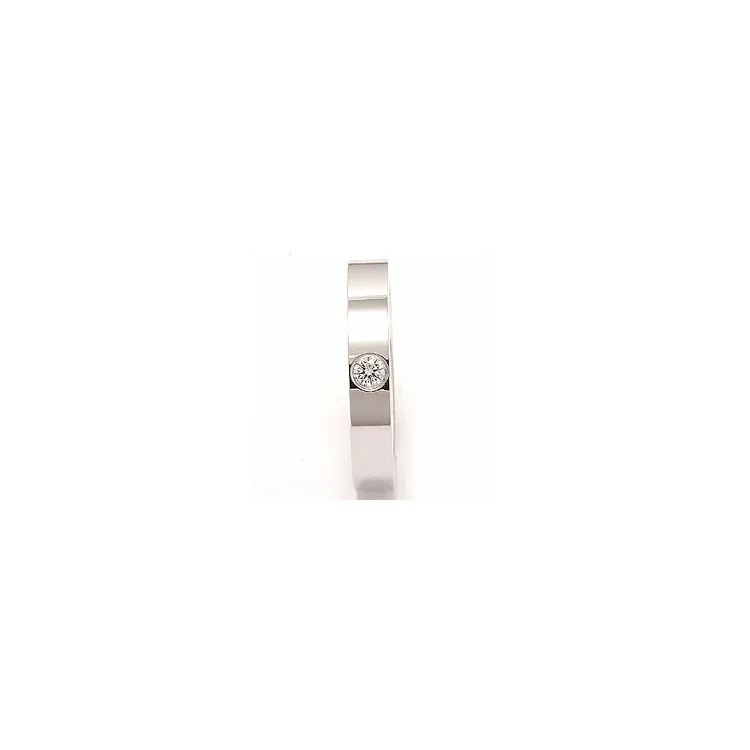 Elegant briljant vigselsring i 14  karat vitguld 0,10 ct
