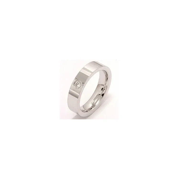 Vigselsring i 14  karat vitguld 0,10 ct