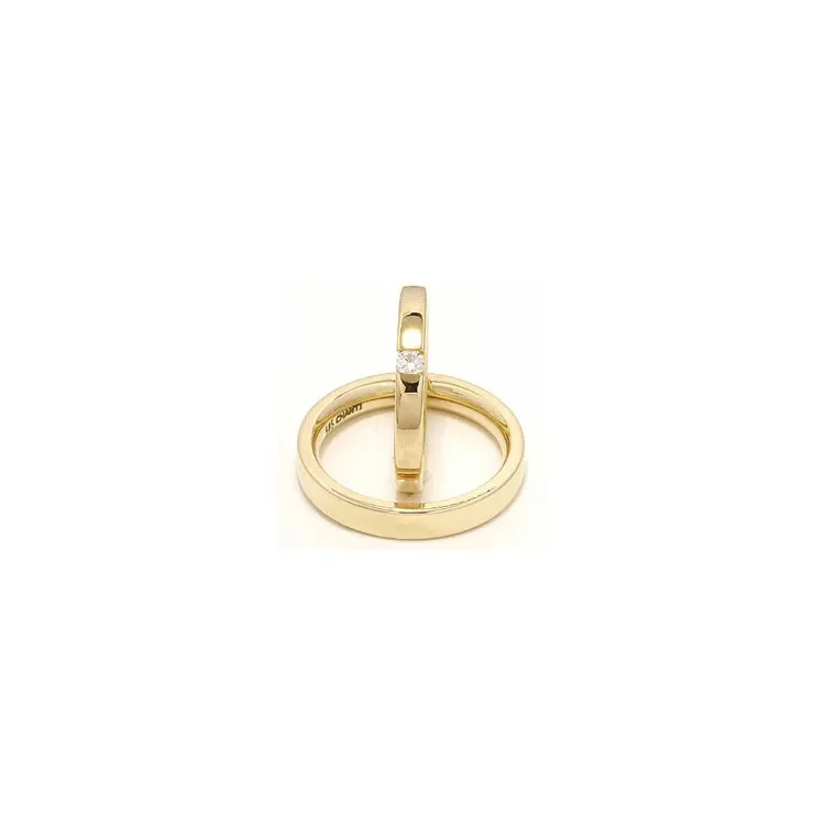 Vigselsringar i 14  karat guld 0,10 ct - set
