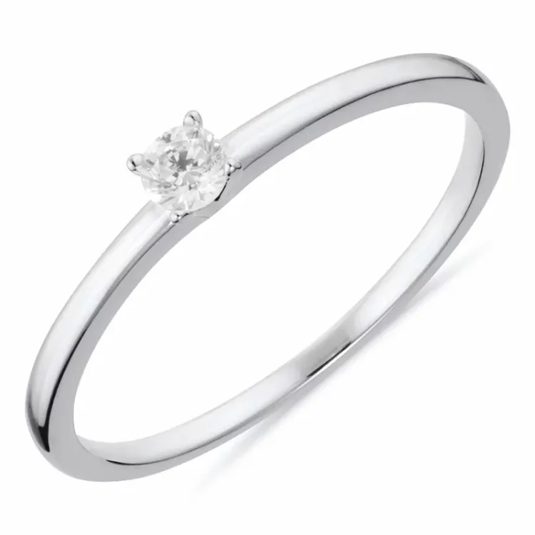solitärring i rhodinerat silver