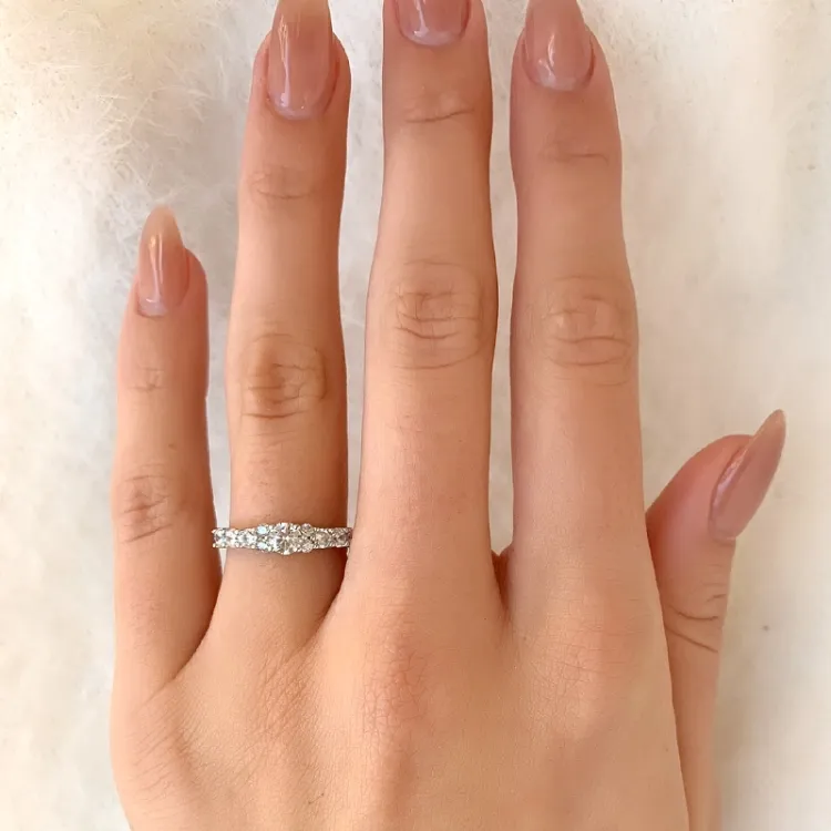 blank zirkon silver ring i rhodinerat silver