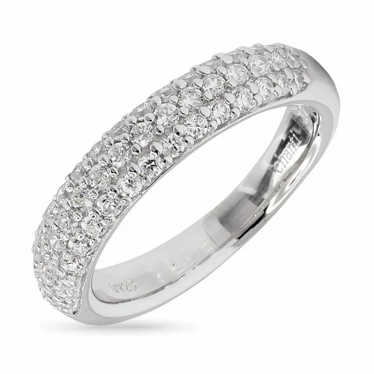 vit zirkon ring i rhodinerat silver