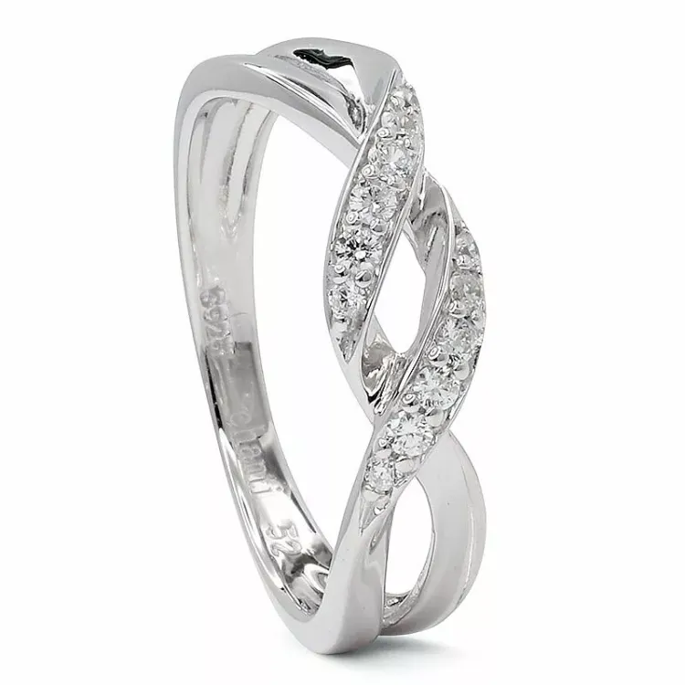 zirkon ring i rhodinerat silver