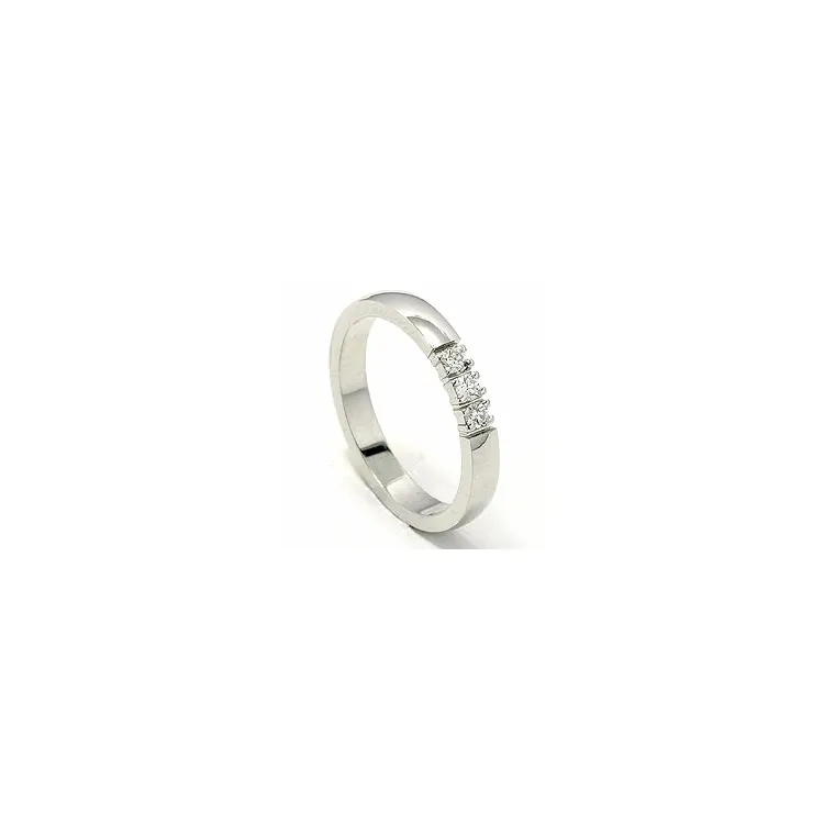 alliancring i 14  karat vitguld 0,05 ct