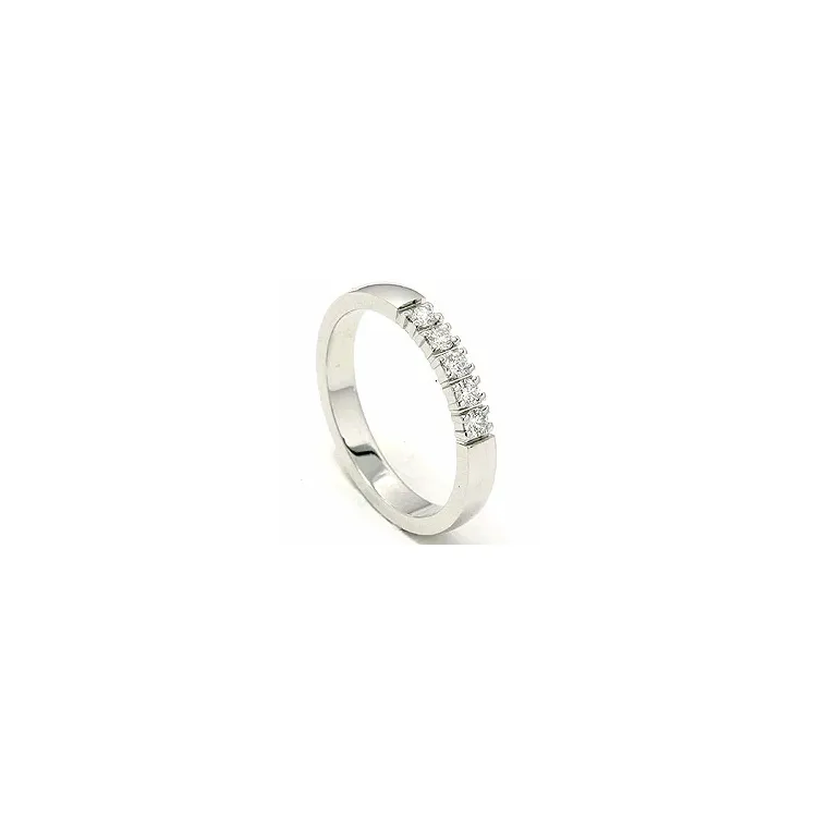 alliancring i 14  karat vitguld 0,05 ct