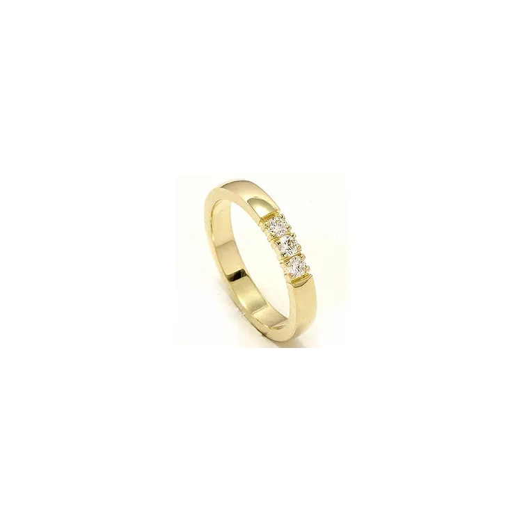 alliancring i 14  karat guld 3 x 0,07 ct