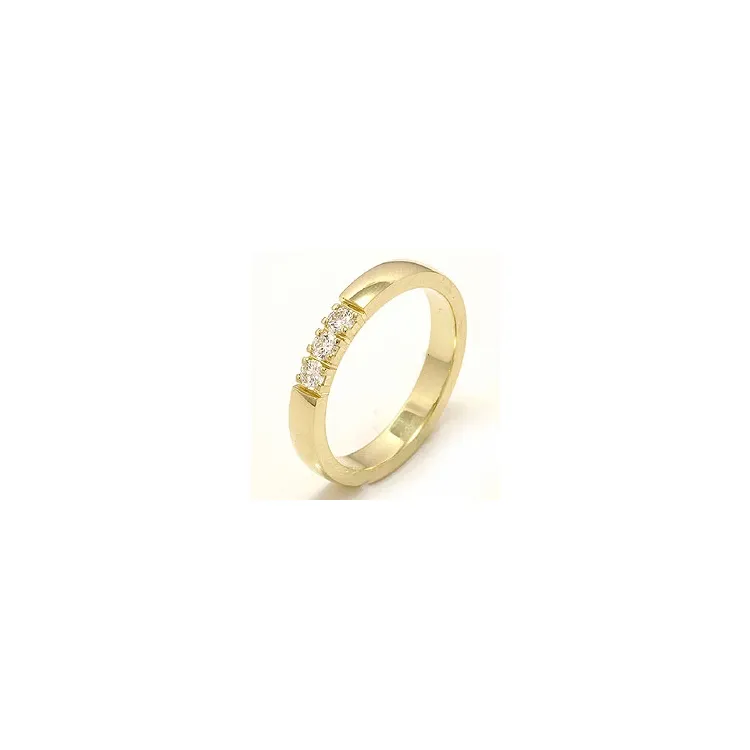 alliancring i 14  karat guld 3 x 0,07 ct