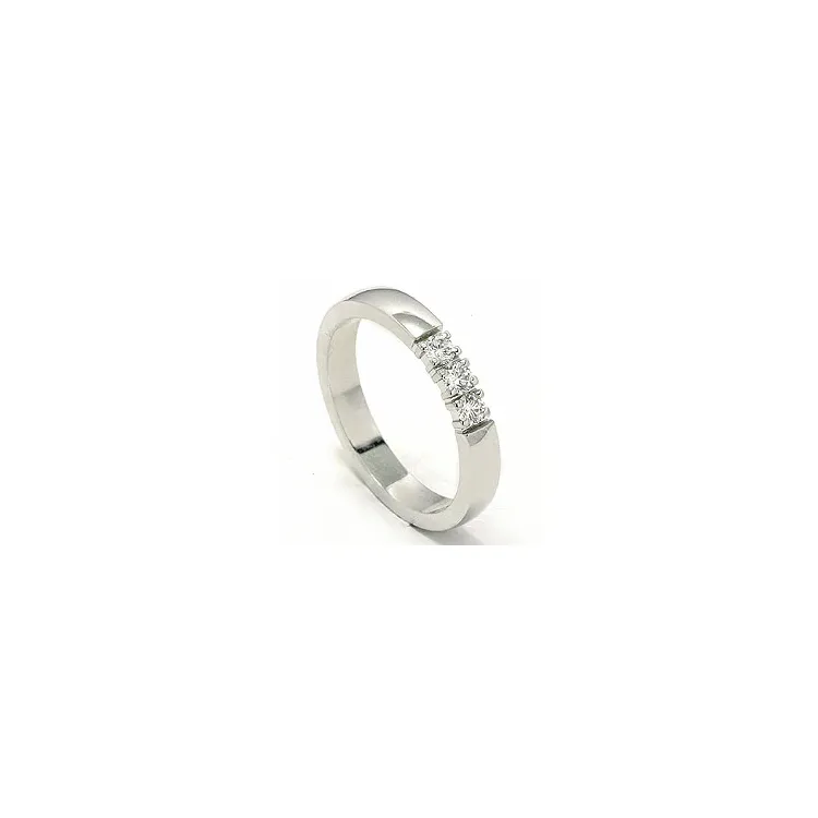 alliancring i 14  karat vitguld 3 x 0,07 ct