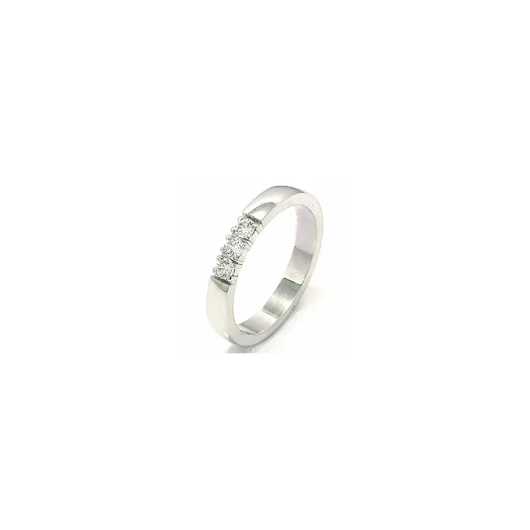 alliancring i 14  karat vitguld 3 x 0,07 ct
