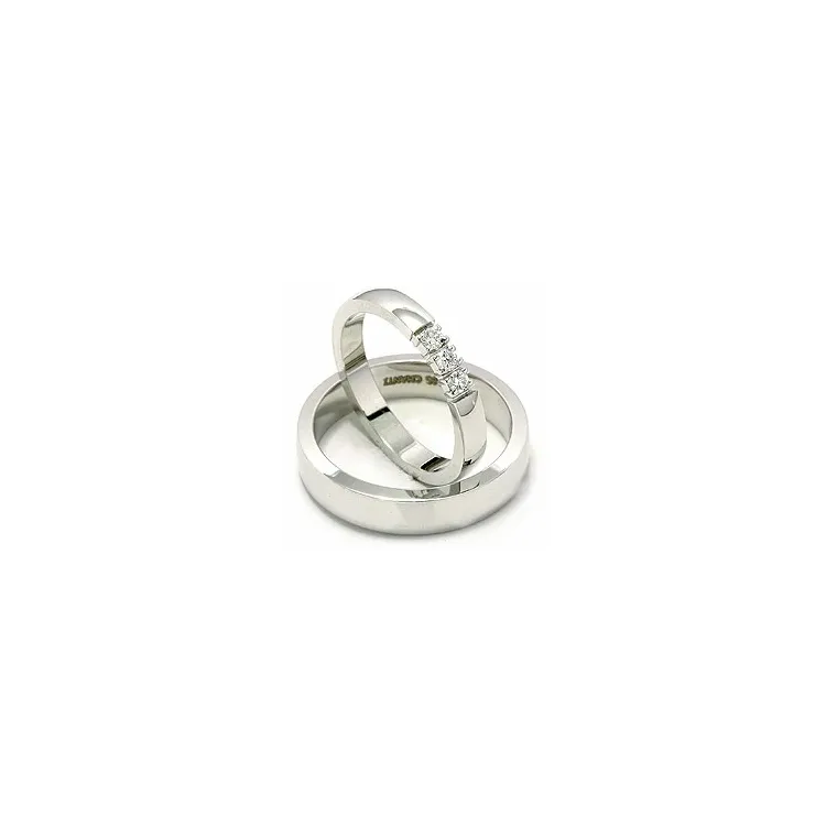 Vigselsringar i 14  karat vitguld 3 x 0,05 ct - set
