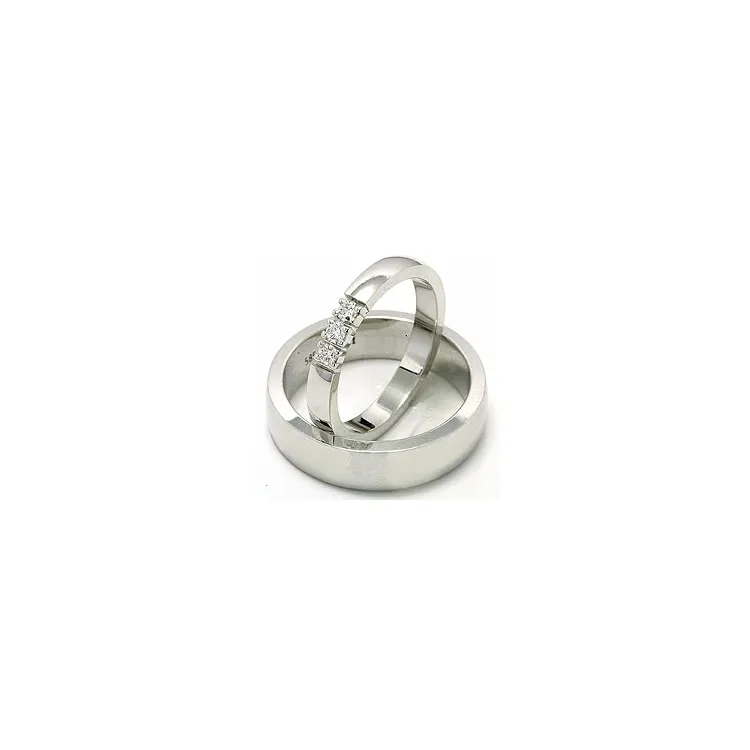 Vigselsringar i 14  karat vitguld 3 x 0,05 ct - set