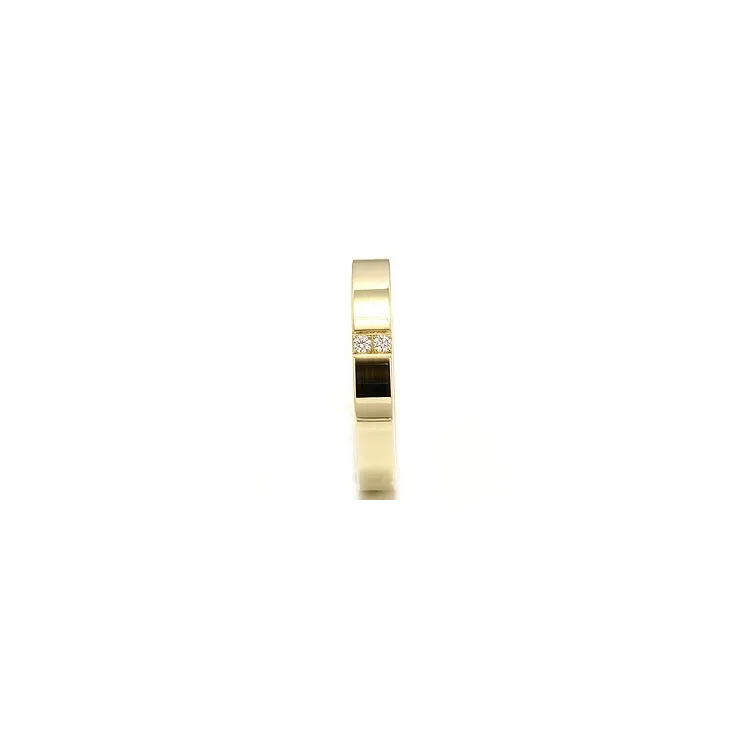 Elegant smal vigselsring i 14  karat guld 2 x 0,018 ct