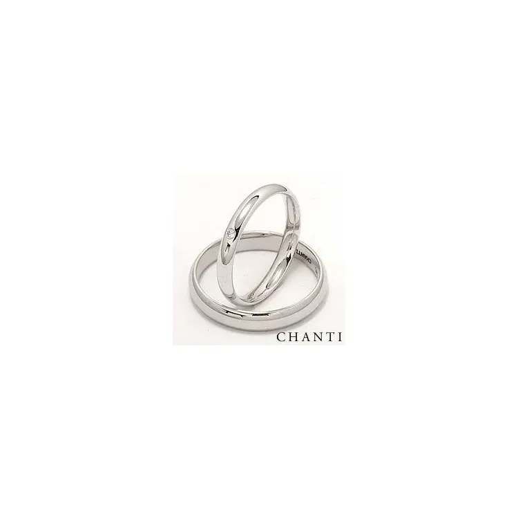 runda vigselsringar i 14  karat vitguld 0,025 ct - set