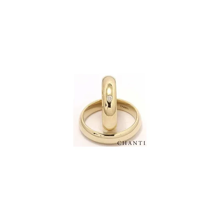 Vigselsringar i 14  karat guld 0,05 ct - set