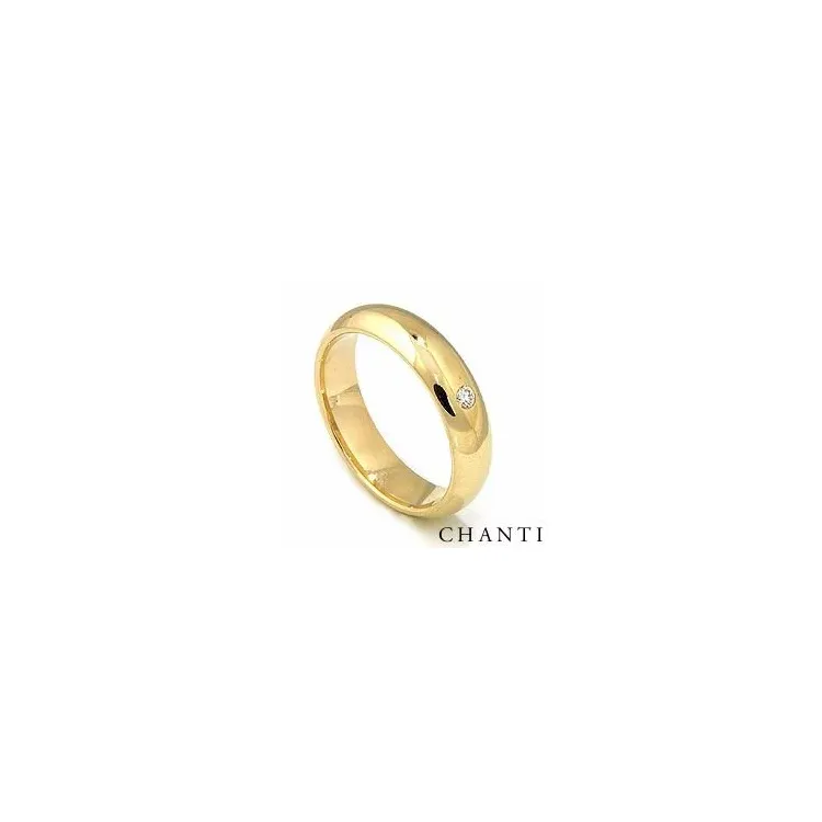 Vigselsring i 14  karat guld 0,05 ct