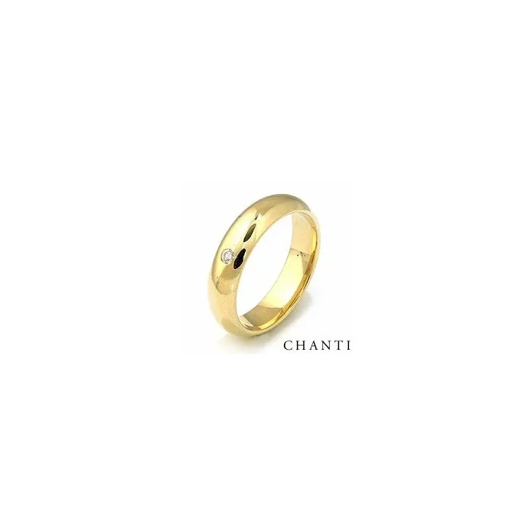 Vigselsring i 14  karat guld 0,05 ct