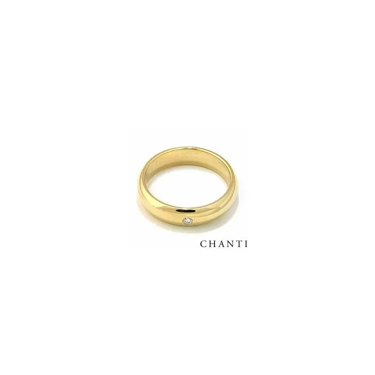 Vigselsring i 14  karat guld 0,05 ct