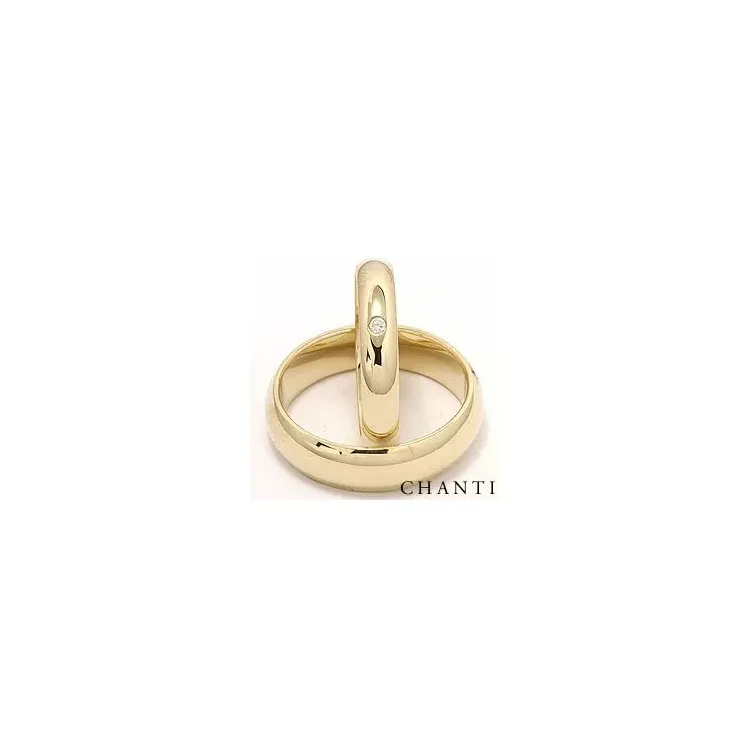 runda briljant vigselsringar i 14  karat guld 0,025 ct - set