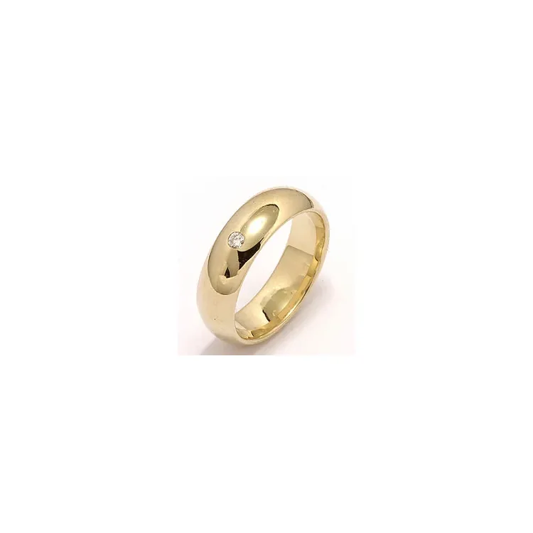 Vigselsring i 14  karat guld 0,05 ct