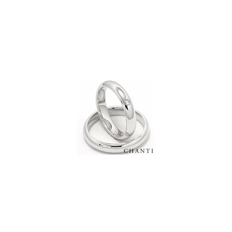 Vigselsringar i 14  karat vitguld 0,05 ct - set
