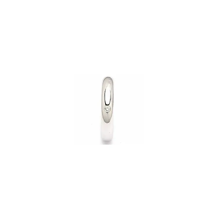 rund vigselsring i 14  karat vitguld 0,05 ct