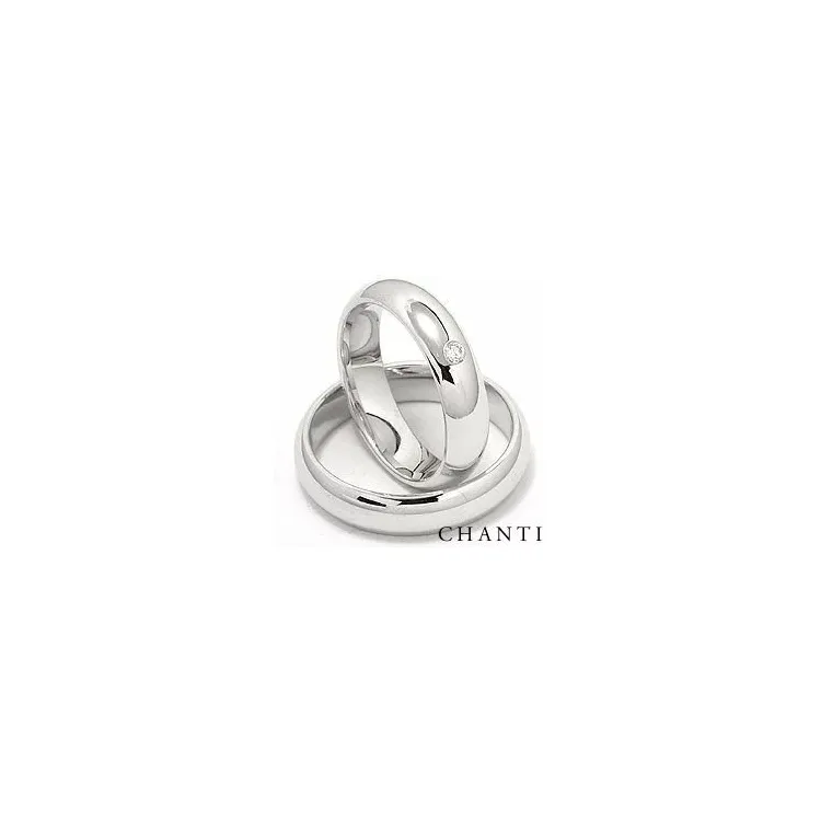 Vigselsringar i 14  karat vitguld 0,05 ct - set