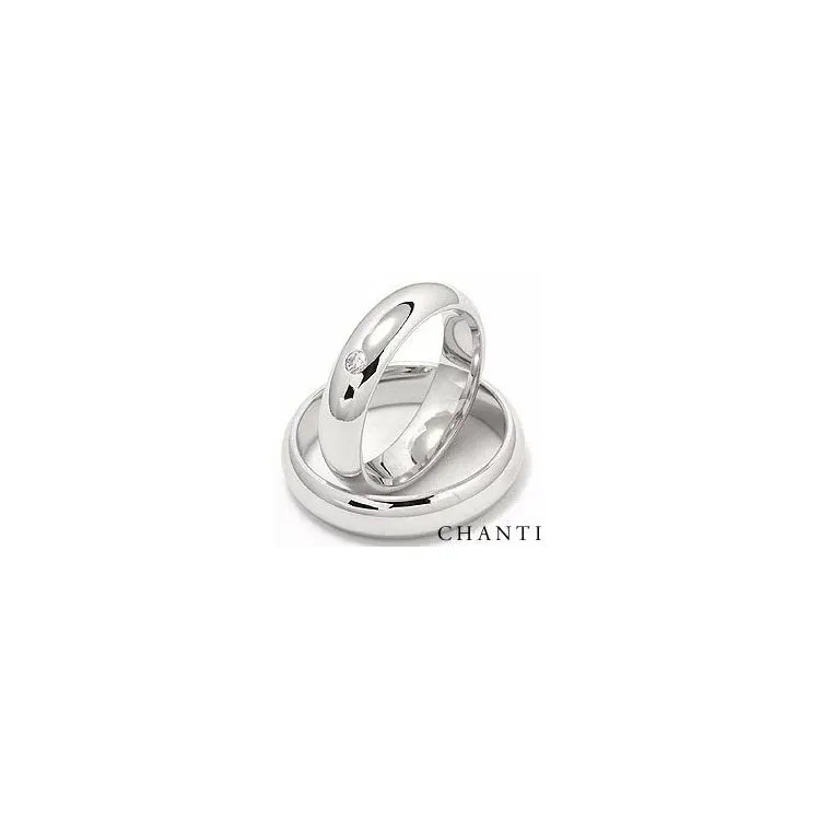 Vigselsringar i 14  karat vitguld 0,05 ct - set