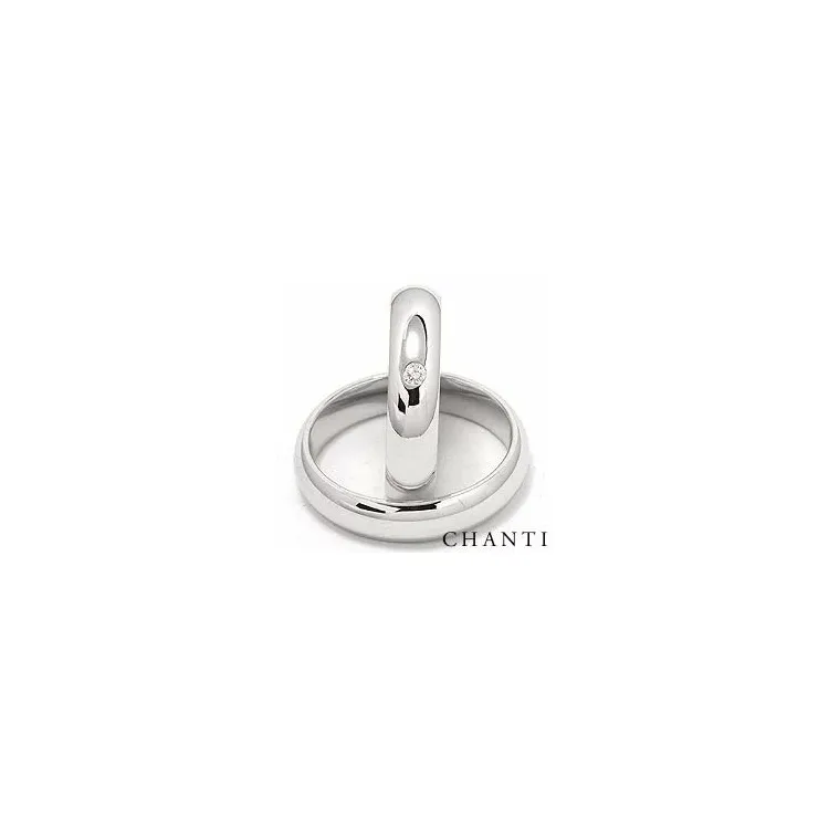 Vigselsringar i 14  karat vitguld 0,05 ct - set