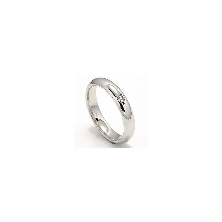 Vigselsring i 14  karat vitguld 0,05 ct