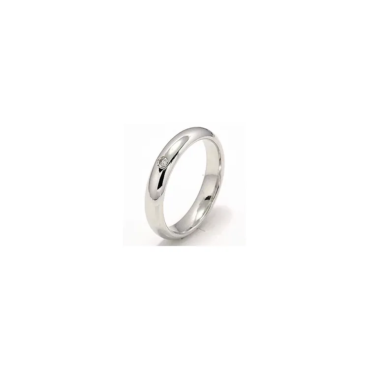 Vigselsring i 14  karat vitguld 0,05 ct