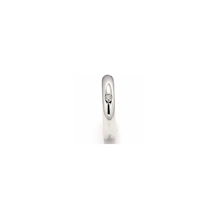 Vigselsring i 14  karat vitguld 0,05 ct