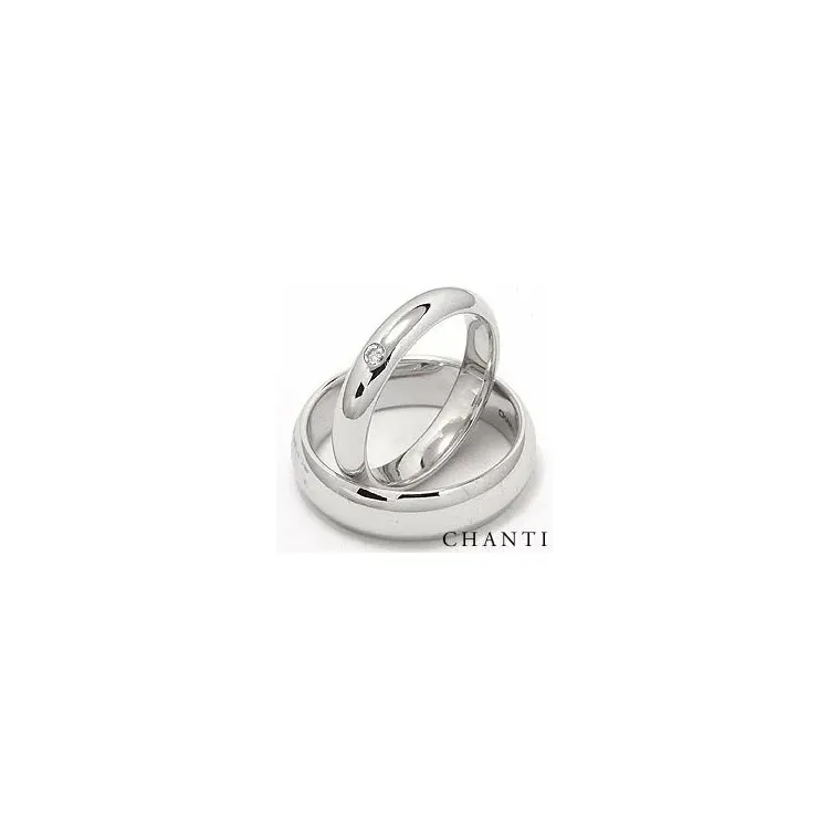 Vigselsringar i 14  karat vitguld 0,05 ct - set