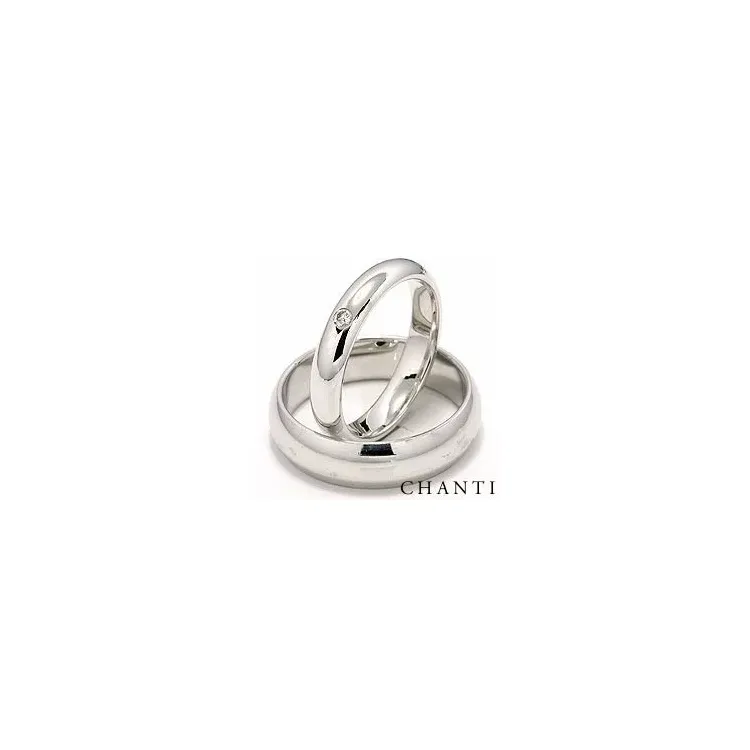 Vigselsringar i 14  karat vitguld 0,05 ct - set