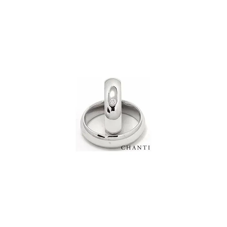 Bredd runda vigselsringar i 14  karat vitguld 0,05 ct - set