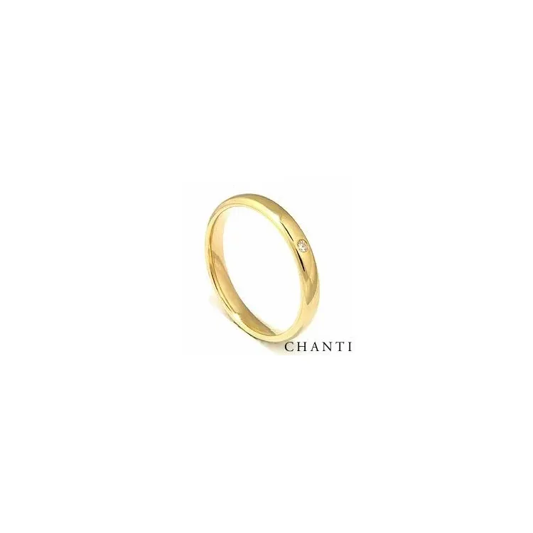 Vigselsring i 14  karat guld 0,025 ct