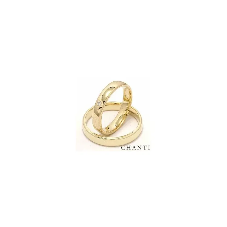 Vigselsringar i 14  karat guld 0,025 ct - set