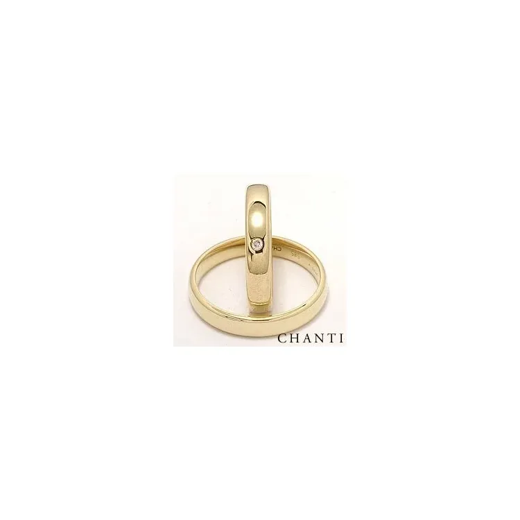 Vigselsringar i 14  karat guld 0,025 ct - set